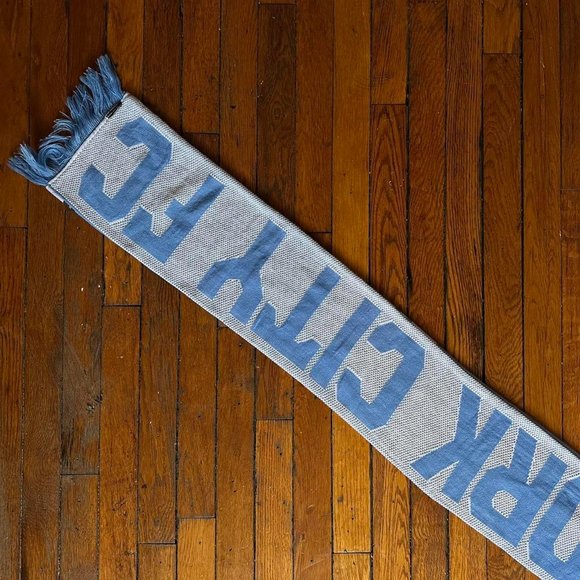 Adidas MLS New York City FC Unisex Blue White Orange Striped Unique 2 Side Scarf - Picture 5 of 5